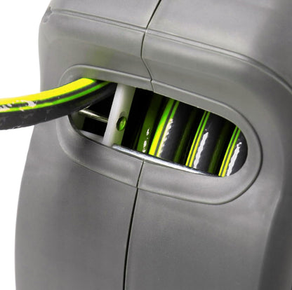 MIVOS Wandgemonteerde slanghaspel 20 m + 2 m - Automatische tuinslanghaspel - slangbox met sproeikop - Flexibele besproeiing voor tuinen