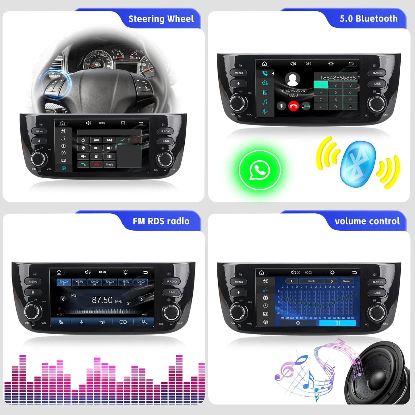 Autoradio – Car Stereo – Auto Multimedia – Inbouw Radio – Dashboard Radio – Draadloze CarPlay & Android Auto – 7-Inch IPS Touchscreen