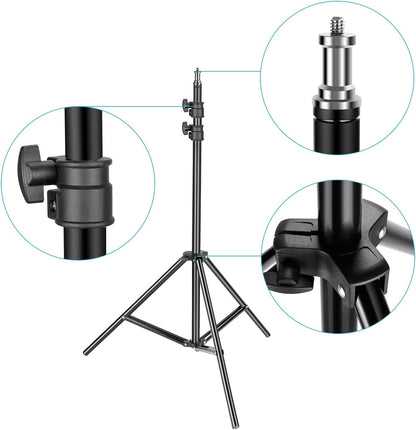 Tweekleurige Led Videolampen Set Van 2 – Videolampen – Fotolampen – Studiolampen – Lichtset – Dimbaar 3200-5600K – Inclusief Lichtstatief 92-190 Cm