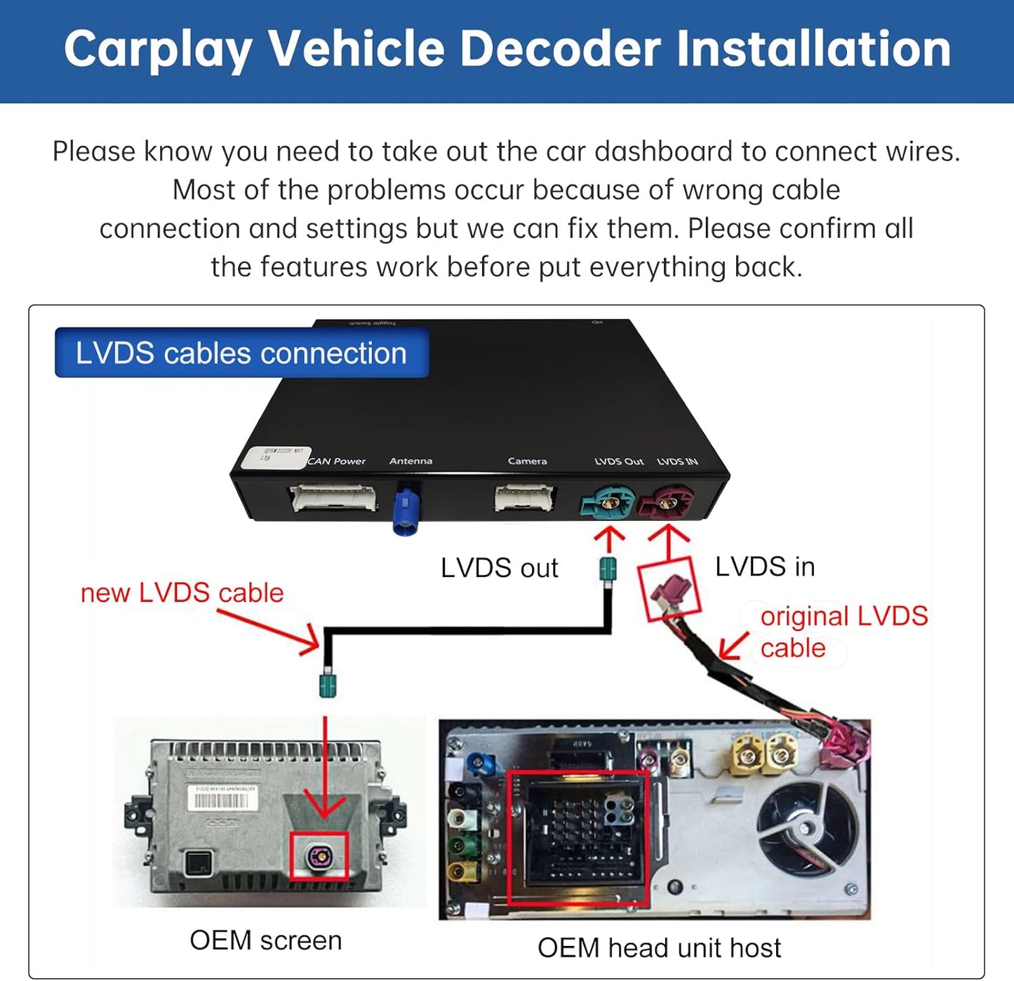 Draadloze CarPlay Android Auto Interface – BMW Multimedia Adapter – Auto Infotainment Module – NBT Systeem Upgrade – Met Elektronische Achteruitrijcamera’s – MirrorLink en Navigatie Ondersteuning