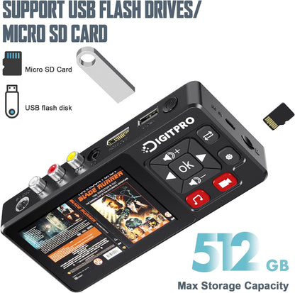 VHS naar digitale converter, HD VHS digitaliseren videorecorder met afstandsbediening, VHS Video Grabber Compatibel met Mini DV, DVD-speler, Blu Ray Player, Hi8, Camcorder, Cassette Tape, Gaming