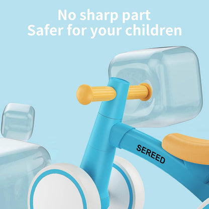 SEREED Baby loopfiets voor 1 jaar oude jongens meisjes 12-24 maanden peuter loopfiets, 4 wielen peuter eerste fiets, eerste verjaardagscadeau