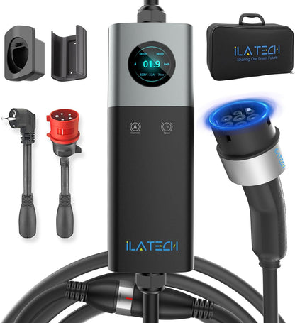 <font dir="auto" style="vertical-align: inherit;"><font dir="auto" style="vertical-align: inherit;">        Mobile Wallbox 22 kW three-phase, EV charger type 2 32 A with T2 cable 5 m, charging station for electric cars, IP66, adjustable current with Schuk