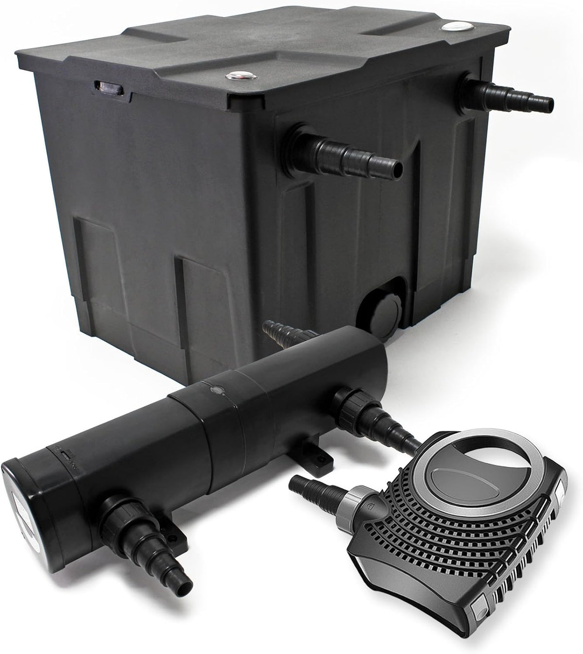 Set bio-vijverfilter 12.000 l SuperEco vijverpomp 80 W UVC-zuiveraar 24W