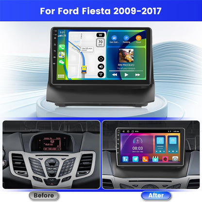 Autoradio Ford Fiesta – Multimedia Systeem – Navigatie Radio – Auto Audio – Android Car Stereo – 9 Inch Touchscreen – Draadloze CarPlay & Android Auto