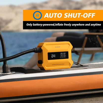 dwndpump Paddle Board Pomp Elektrische Draagbare, 20PSI Hoge Druk SUP Pomp, Intelligent Dual-Stage Inflatie Deflatie Functie, Auto-Off, LED Display, Luchtpomp voor Paddleboards