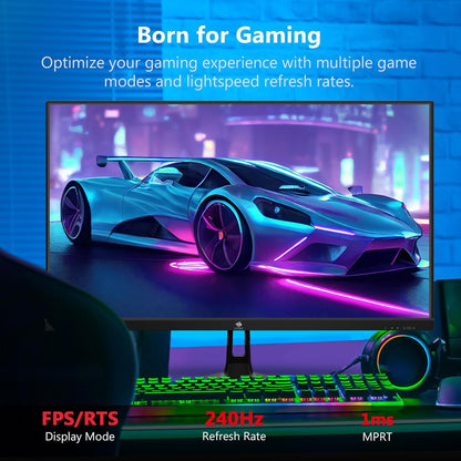 Z-Edge Gaming Monitor 27'' 240 Hz, IPS-paneel, 1ms, Scherm FHD LED (1920x1080) met HDMI-kabel, FreeSync, 400cd/m², HDMI 2.0 * 2 & DP 1.4 * 2, Verstelbare Kanteling, Ultraslank Frame, VESA-monteerbaar