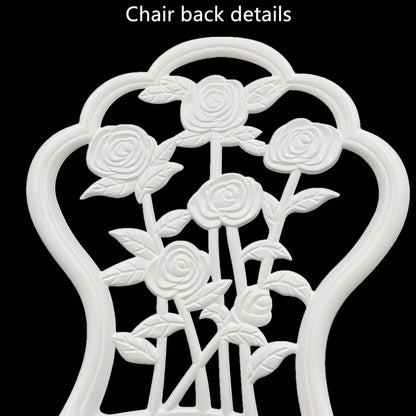 Outdoor meubels bistroset met rozenpatroon 1 tafel 2 stoelen voor tuin patio veranda (roze-wit)