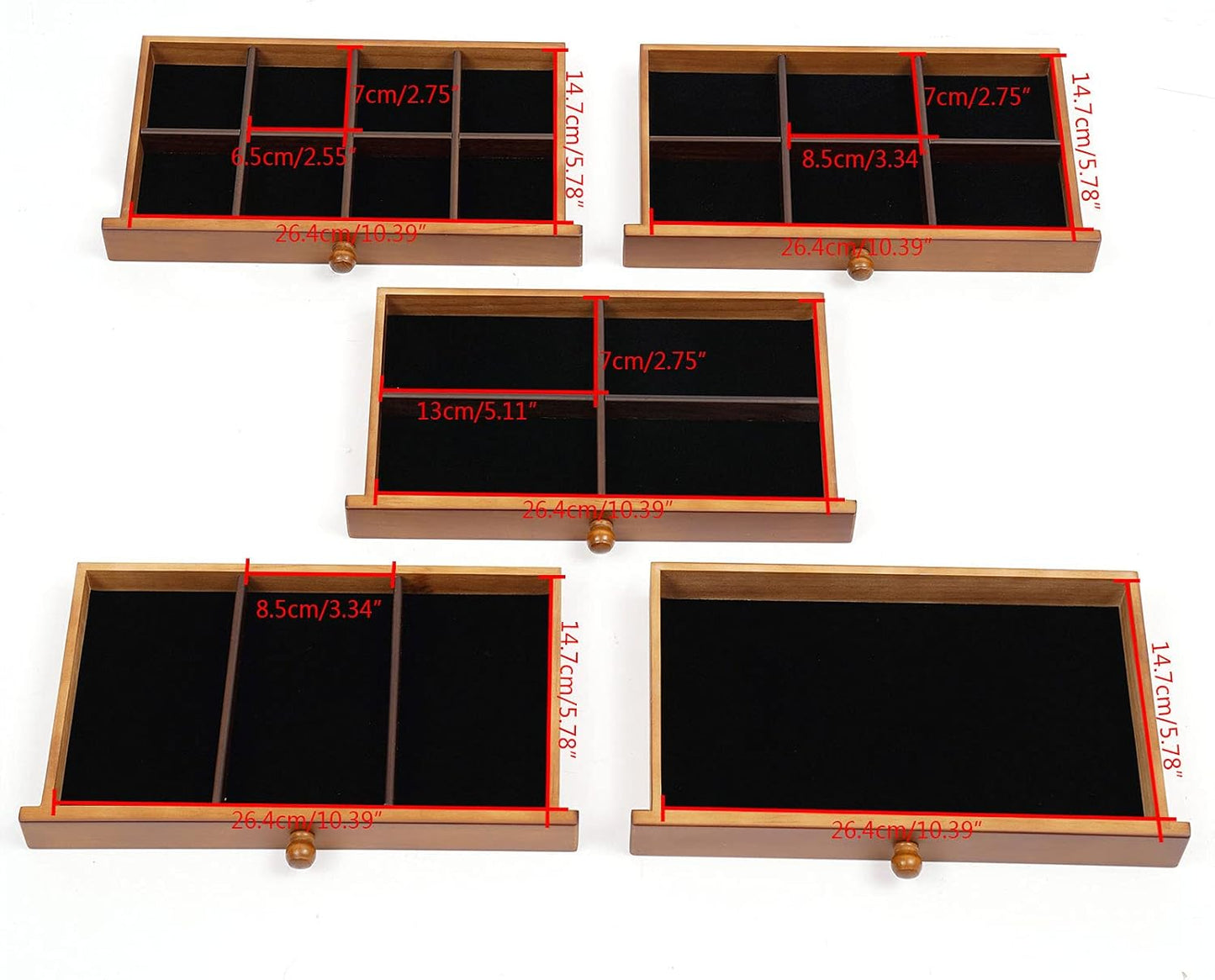 OUKANING 6 Layers Jewelry Box Wood Vintage Jewelry Box with Drawers, High Quality Hinges and Refined Handles, Freestanding Jewelry Box, Gift (Brown, With Mirror+Key Lock) - QUORE
