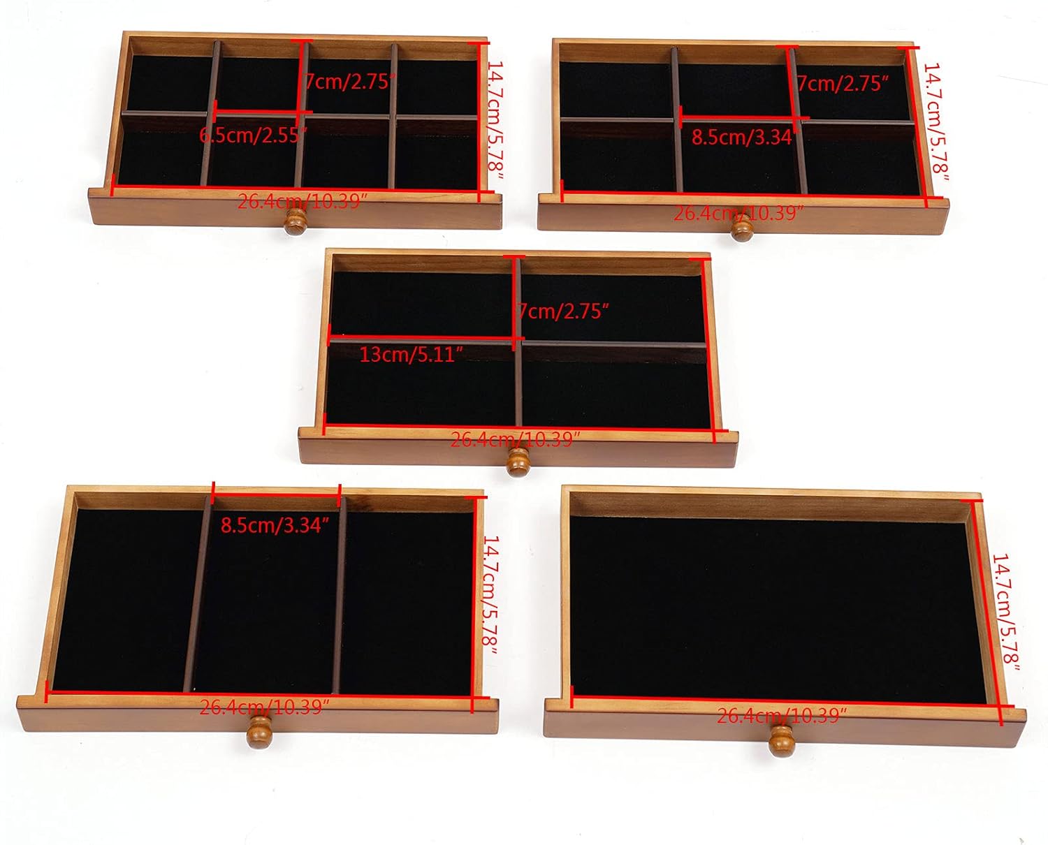 OUKANING 6 Layers Jewelry Box Wood Vintage Jewelry Box with Drawers, High Quality Hinges and Refined Handles, Freestanding Jewelry Box, Gift (Brown, With Mirror+Key Lock) - QUORE