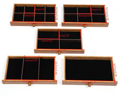 OUKANING 6 Layers Jewelry Box Wood Vintage Jewelry Box with Drawers, High Quality Hinges and Refined Handles, Freestanding Jewelry Box, Gift (Brown, With Mirror+Key Lock) - QUORE