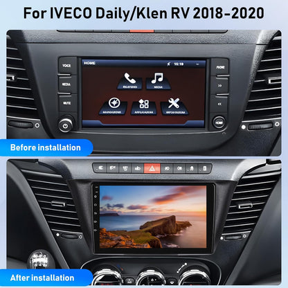 Autoradio Iveco Daily – Android Autoradio – Multimedia Systeem – Car Stereo – Auto Headunit – Draadloze CarPlay & Android Auto – 9 Inch Gesplitst Scherm & HD Achteruitrijcamera