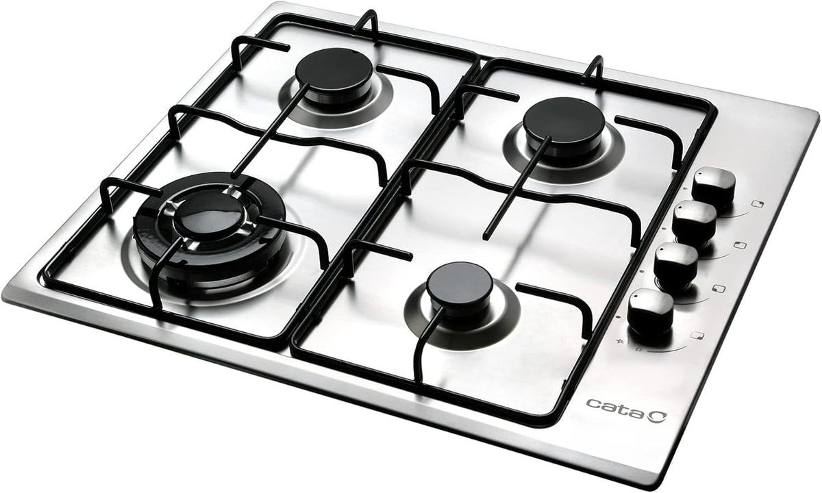 Gasfornuis – Gaskookplaat – Kookplaat – Gaspitten – Kooksysteem – 4 Geëmailleerde Branders – Elektronische Ontsteking – Veiligheidskleppen – 58 cm Breed – 8 kW Vermogen