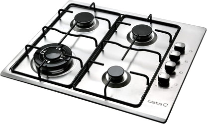 Gasfornuis – Gaskookplaat – Kookplaat – Gaspitten – Kooksysteem – 4 Geëmailleerde Branders – Elektronische Ontsteking – Veiligheidskleppen – 58 cm Breed – 8 kW Vermogen