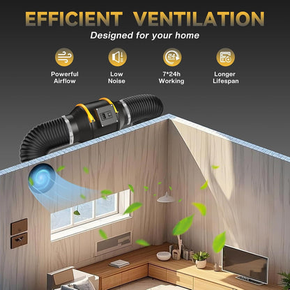 FanGoFast Rookafzuiging, buisventilator, 200 mm, inline-kanaalventilator, afvoerventilator, 230 V, stil, met IEC-stopcontact, EU-stekker + 1,5 m EU-netsnoer voor badkamer, kantoor, groeiruimtes