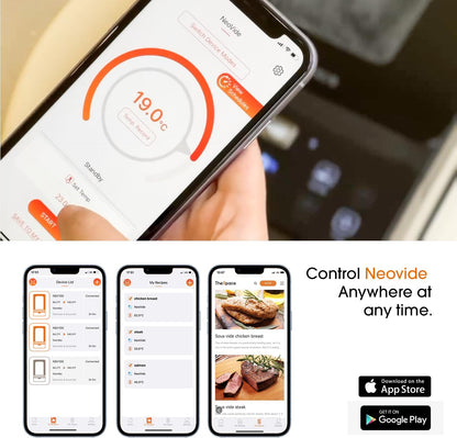 The Space Neovide Sous Vide Cooker, The Space NSV100 - Waterloos, zakloos, met ingebouwde sonde, geconserveerde smaak, vorm en textuur