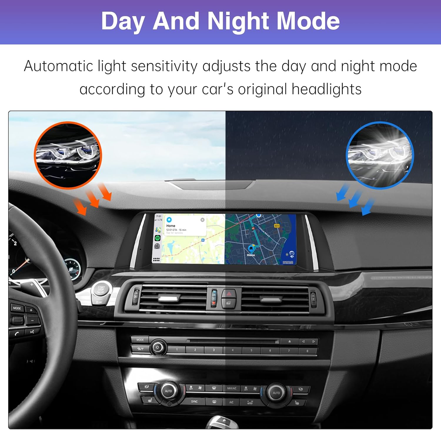 Road Top 10.25 Inch Car Radio Touch Screen Wireless CarPlay Android Car for BMW 5 Series F10/F11 2010-2011 Year with CIC System, Car Stereo Multimedia Radio Receiver - QUORE