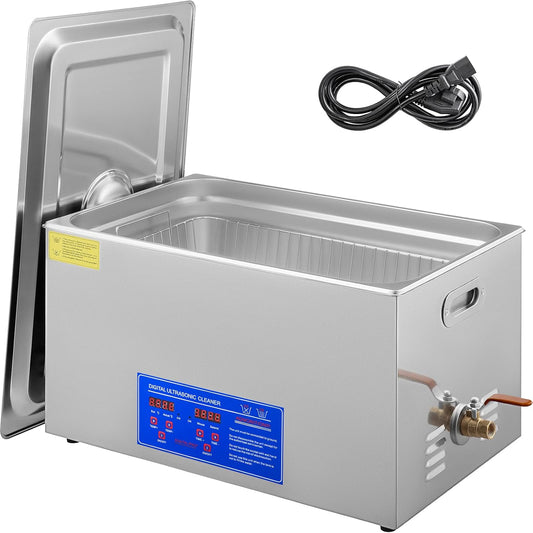 Ultrasonic Cleaner, Ultrasonic Cleaning Device, Ultrasonic Cleaner with Heater, Digital Timer for Glasses, Jewelry, False Teeth, Coins
