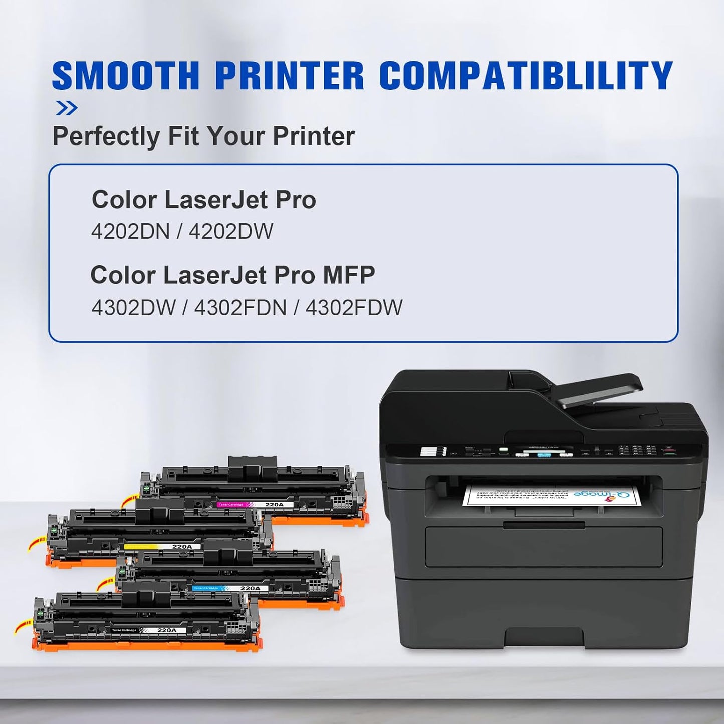 Q-image 220A tonercartridge met chip voor H P Color Laserjet Pro 4202dn 4202dne 4202dw 4202dwe MFP 4302dw 4302dwe 4302fdn 4302fdne 4302fdw 4302fdwe (4-pack)