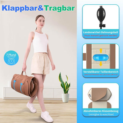 Massagemat voor het hele lichaam met warmte – Rugmassagepad – Massagekussen – Massagematras – Ontspanningsmat – 4 Massagemodi – 3D-Lendenwerveltractie – Verstelbare Taille voor 1,5 M - 1,8 M