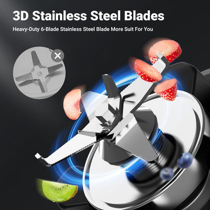 AMZCHEF Professionele blender met 8 instelbare snelheden, 1800 W mixer krachtige mixer voor de keuken, blender van 1,85 l voor shakes, smoothies, ijscrushen, bevroren vruchten