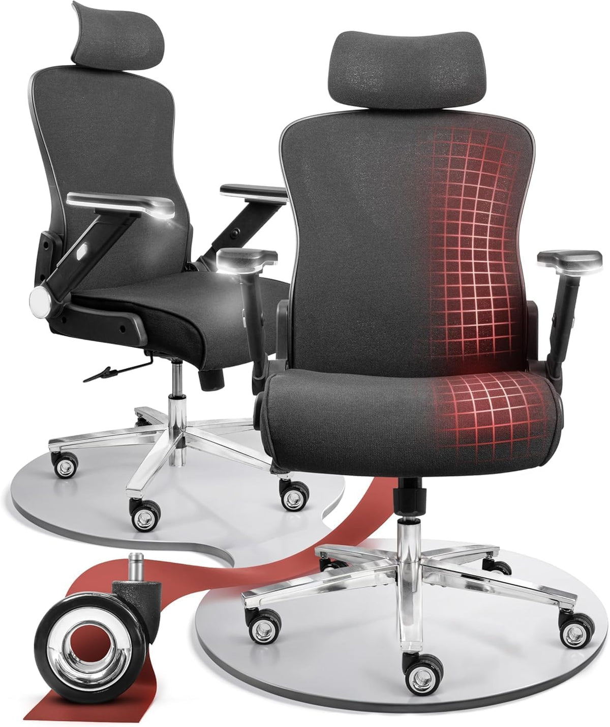 Bureaustoel – Office Chair – Gamestoel – Computerstoel – Kantoorstoel – Ergonomisch Mesh – Verstelbare Armleuningen – Draagkracht 200 kg