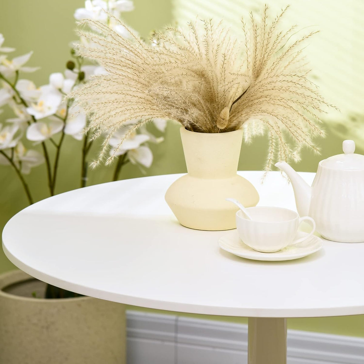 Ronde Eettafel – Keukentafel – Bistrotafel – Bartafel – Koffietafel – Compact Ontwerp Ø80 cm – Stevig MDF Tafelblad
