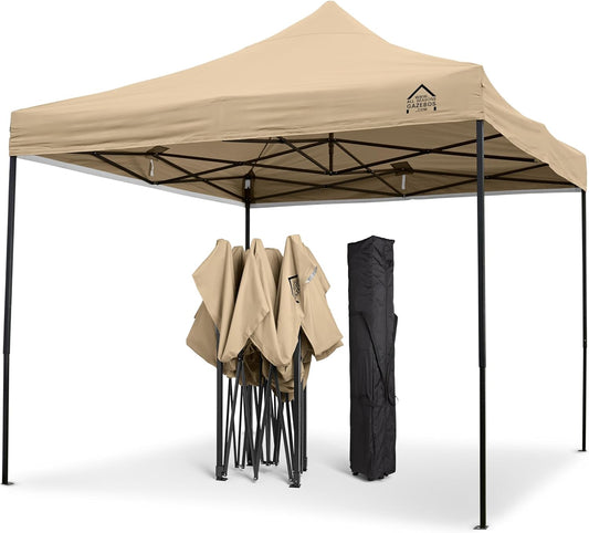 All Seasons Gazebos Duurzaam vouwpaviljoen en voortent, volledig waterdicht, hoogwaardig, voor een snelle opbouw, 3 x 3 m verkrijgbaar (beige)