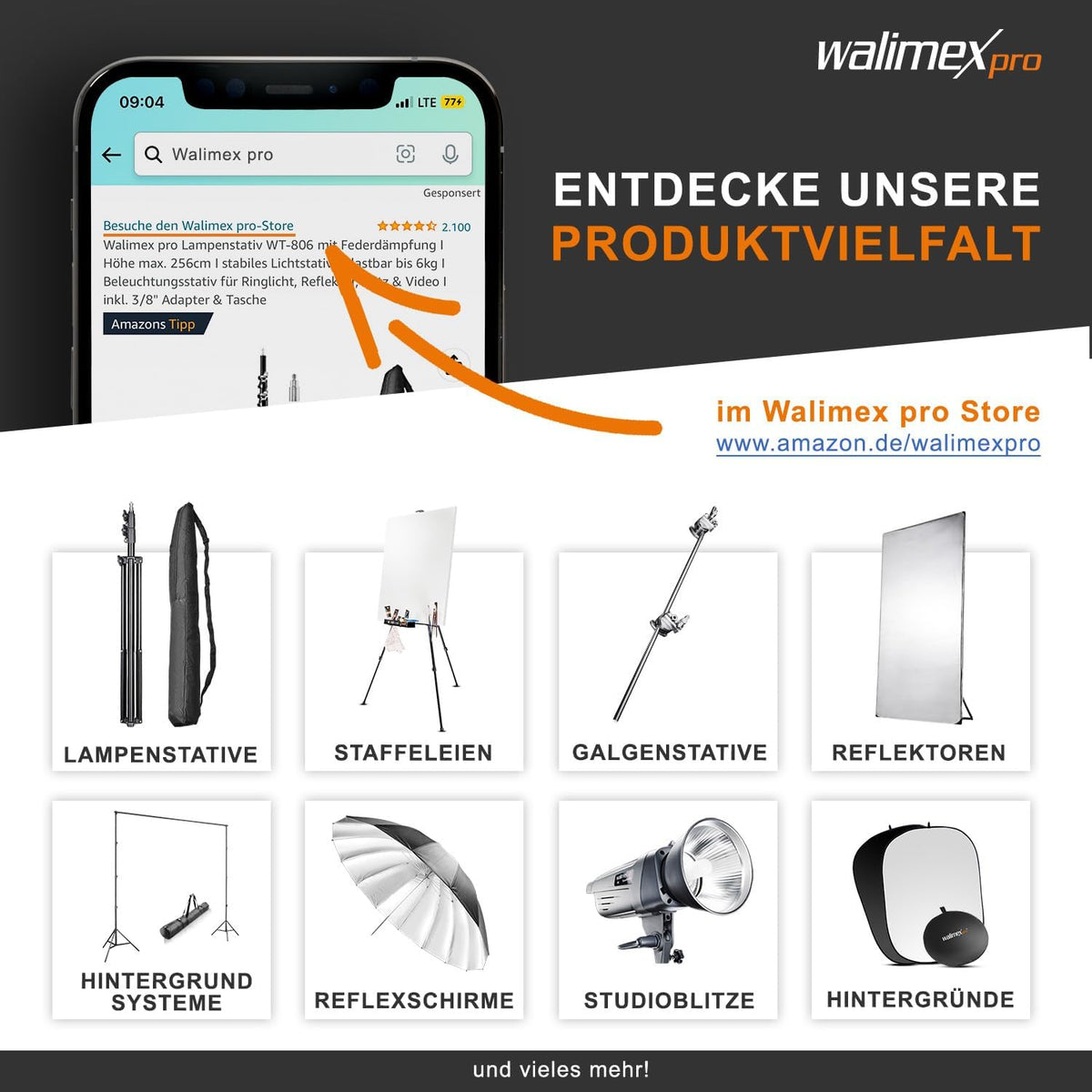walimex pro EI-9901 Pro videostatief met opbergtas en snelwisselplaat, 134 cm