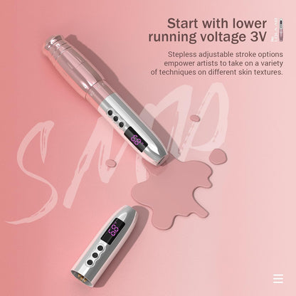 EZ Draadloze Tatoeage Machine - 6 Beroertes 2.0mm-3.3mm Permanente Makeup Tatoeage Machine met Extra 1000mAh Batterijvermogen SMP voor Tatoeëerders en Beginners (LOLA AIR PRO Paars)