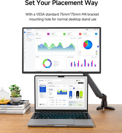 Large Portable Monitor, 61 cm (24 inches), 1080P, FHD, 100Hz, Travel Monitor, 125% sRGB IPS, Laptop Extension, VESA Compatible, Detachable Height Adjustable Stand with USB-C - QUORE