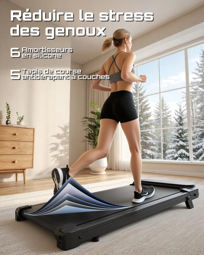 Walking Pad for Home and Office | Under Desk Treadmills Treadmill Machine Foldable Treadmill with Handle | Compact Walking Mat Inside 8Km/h treadmill - QUORE
