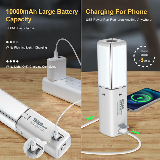 KLARUS CL2 multifunctionele campinglantaarn, 10000mAh oplaadbare campinglamp, 750 lumen opvouwbare campinglamp met 8 lichtstanden, IPX5 waterdichte LED-lantaarn voor tenten Outdoor Fishing Emergency