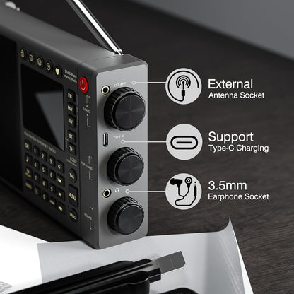 CHOYONG LC90 Wi-Fi/4G internetradio, draagbare FM/LW/MW/SW radio met oplaadbare 5000mAh batterij, 40K radiostations, BT-luidspreker, wekker, 15W stereoluidsprekers, ondersteuning TF-kaart