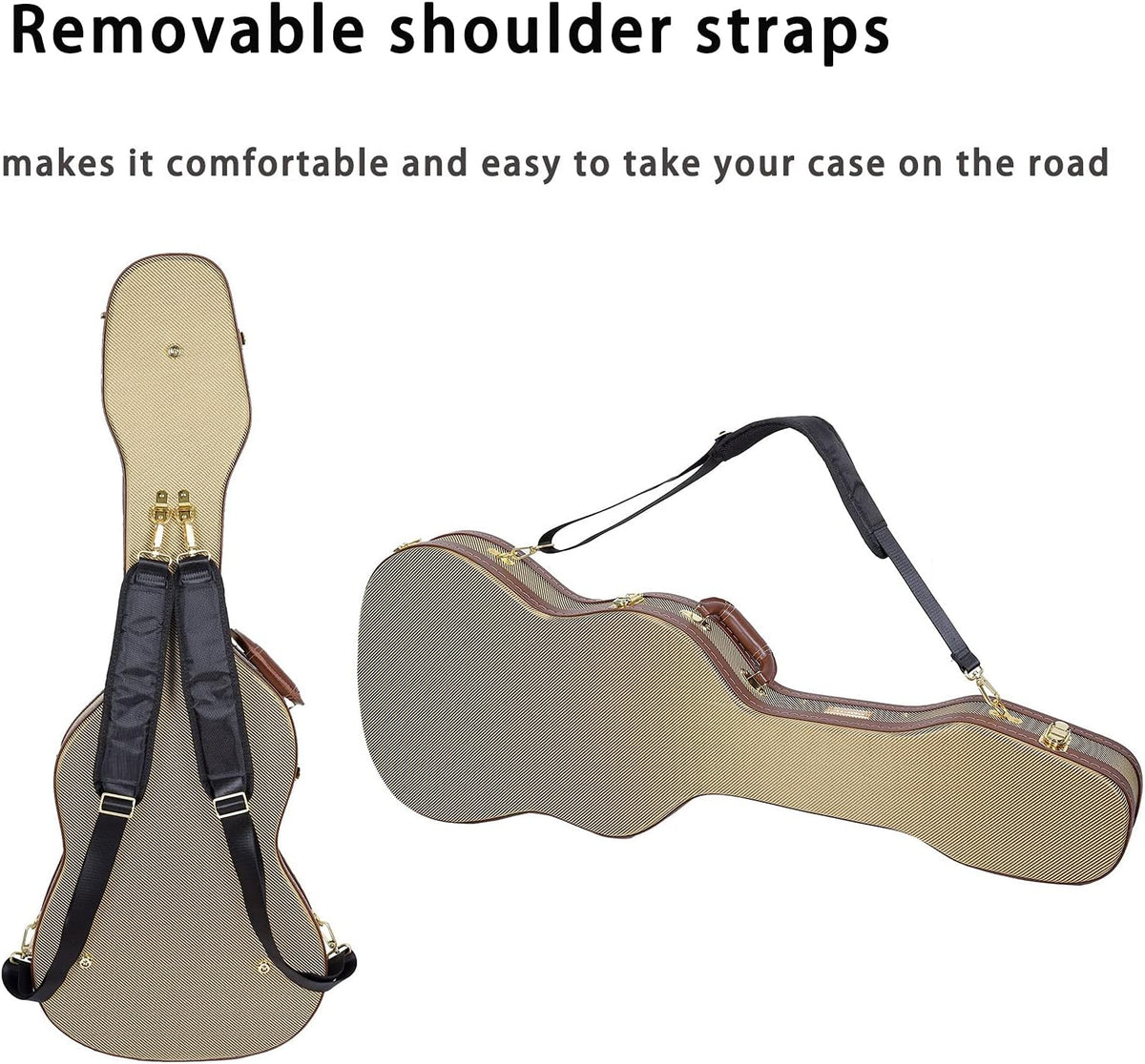 Crossrock Hard-Shell Houten Koffer voor Telecaster en Stratocaster Stijl Elektrische Gitaren met Verwijderbare Schouderriemen-Tweed (CRW700STTW), Tweed, Elektrische St