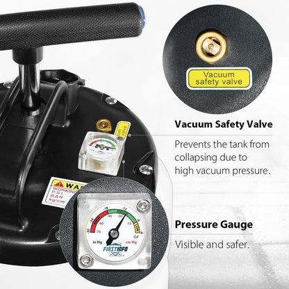 Olieafzuiger – Vloeistofafzuiger – Olieafzuigpomp – Afzuigpomp – 15 Liter Handmatig En Pneumatisch – Vacuümveiligheidsklep – Slang Tot 1,3 Meter