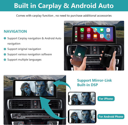 Autoradio BMW NBT 1/2 Serie – Navigatiesysteem – Multimedia Speler – Touchscreen Radio – CarPlay Android Auto – 10,25 Inch Scherm – Draadloos CarPlay en Android Auto