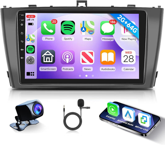 2G+64G Wireless CarPlay Android Car Radio 2 Din for Toyota Avensis 3 T27 2008-2015 9 inch touch screen car radio with Android Auto Navi GPS WiFi Mirror Link Bluetooth FM/RDS USB/EQ/SWC - QUORE