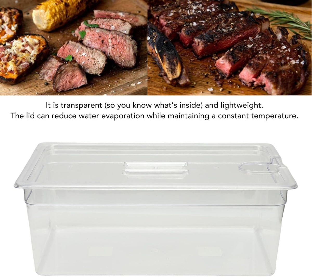 Qcwwy Overig Keukengereedschap Accessoires Sous Vide-container met Deksel 25 Liter voor Vrijwel Alle Onderdompelingscirculatoren Fornuizen Kristalhelder Transparant Accessoireset Slowcooker