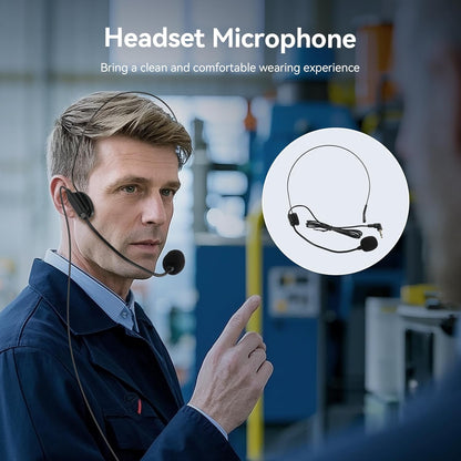 Draadloos Tourgidsysteem 1 Zender, 15 Ontvangers – Tourgidsset – Tourguide-Headsets – Groepscommunicatiesysteem – Rondleidingssysteem – Bereik Tot 200 Meter – Comfortabele Oorhaak-Ontvangers