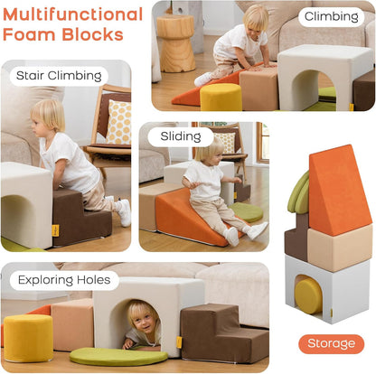 BanaSuper Kids Zachte Speelset, Schuimrubberen Klimblokken voor Kinderen, baby, Soft Climber, Indoor Hindernisbaan van Schuimrubber, voor Kleine Kinderen, Montessori-speelgoed