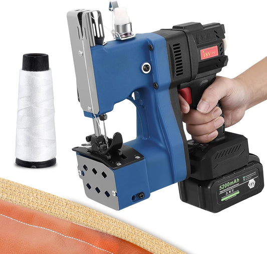 Draagbare Zaknaaimachine Blauw – Zaksluitmachine – Zakafdichtingsmachine – Verpakkingsnaaimachine – Draagbare Naaimachine – 2 Snelheidsstanden – 2800 Steken/Minuut