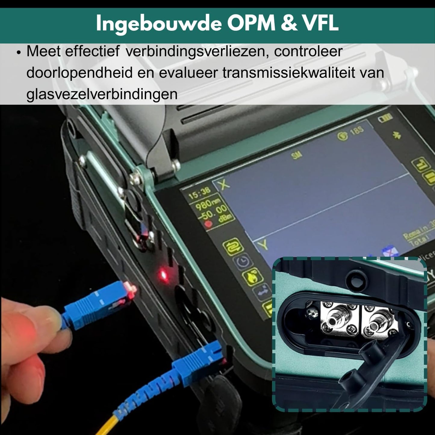AI-6A+ Fusion Splicer Glasvezel Kit – Kernalignering, 6 Motoren, Ingebouwde OPM/VFL, 8s Splijten 18s Krimptijd, Glasvezel Spliceerapparaat Voor SM/MM/DS/NZDS Kabels