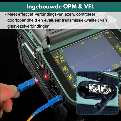 AI-6A+ Fusion Splicer Glasvezel Kit – Kernalignering, 6 Motoren, Ingebouwde OPM/VFL, 8s Splijten 18s Krimptijd, Glasvezel Spliceerapparaat Voor SM/MM/DS/NZDS Kabels