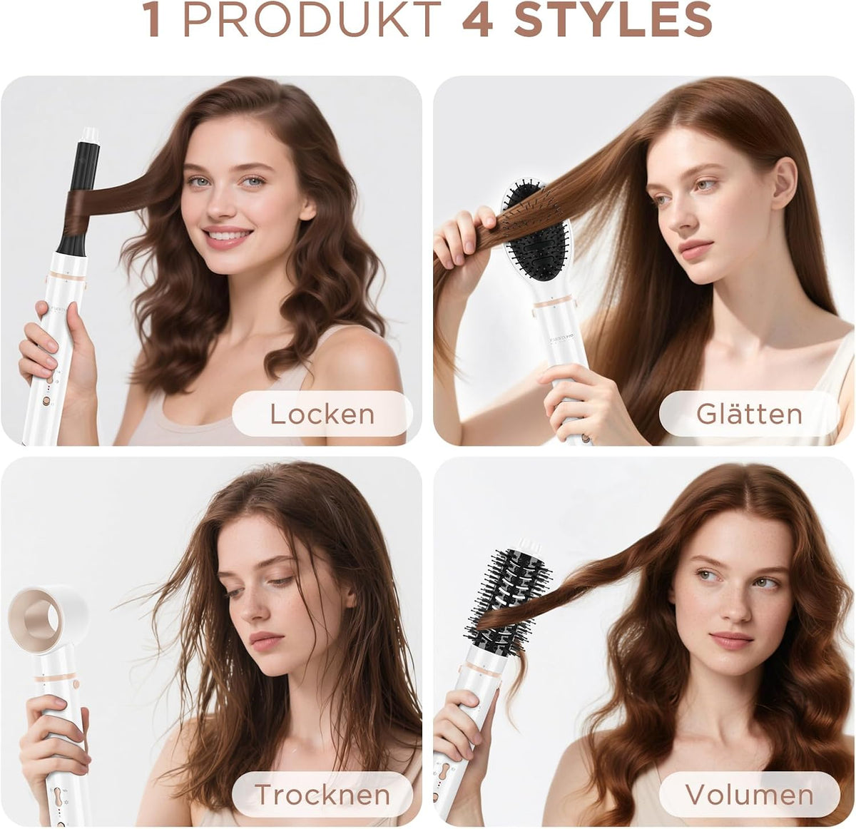 PARWIN PRO BEAUTY 5-in-1 airstyler, haarstyler, haardroger, warme luchtborstelset