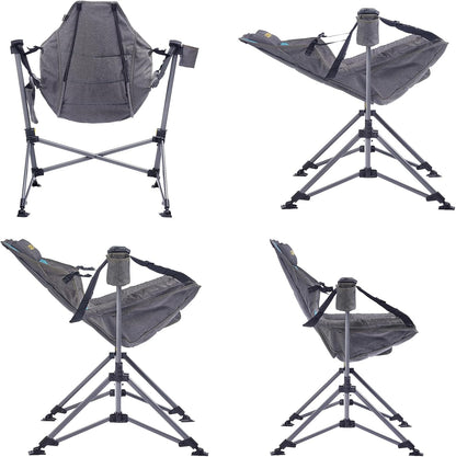 Uquip Campingstoel Rocky 2.0 strandstoel schommelstoel opknoping stoel klapstoel petrol/grijs