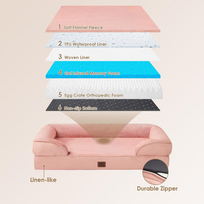 Orthopedische Hondenmand – Hondenkussen – Hondenbed – Hondenmat – Honden Sofa – Memory Foam – Waterdicht – Antislip – Afneembare Wasbare Hoes – Hoge Opstaande Randen – Geschikt Voor Kleine En Middelgrote Honden