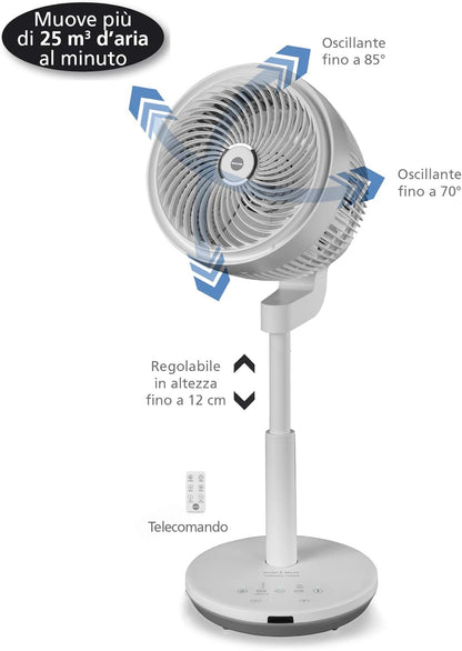 Staande Torenventilator Wit – Torenventilator – Staande Ventilator – Kolomventilator – Vloerventilator – Dubbele Automatische Oscillatie – Compact Torenmodel