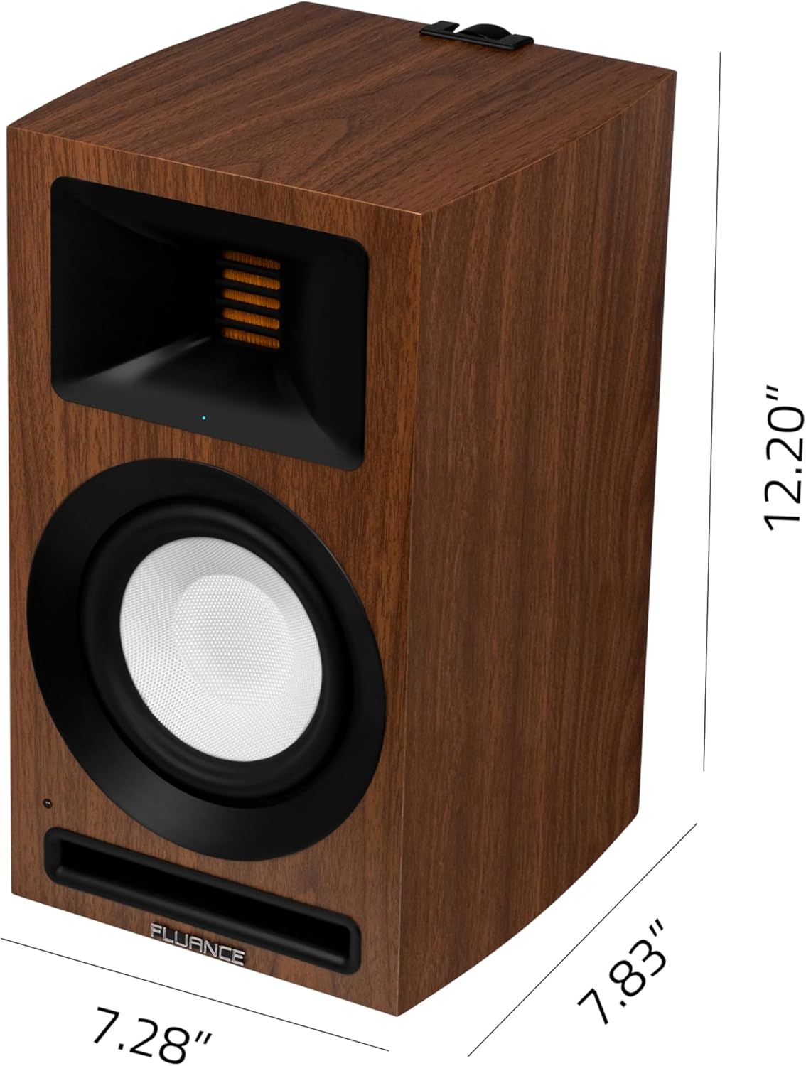 Fluance Ri71 Reference stereo aangedreven boekenplankluidsprekers met hoogwaardige AMT-tweeters, 5 inch drivers, 120 W versterker voor muziek, draaitafel, tv, pc - HDMI, Bluetooth, RCA en