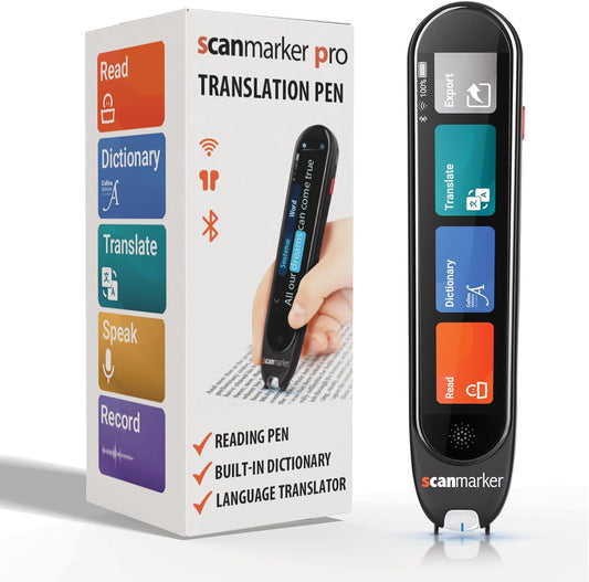 Scanmarker Pro | Vertaler-scanner en tekstlezer | Meertalige taalvertaler voor lezen, talen leren en ondersteuning bij dyslexie